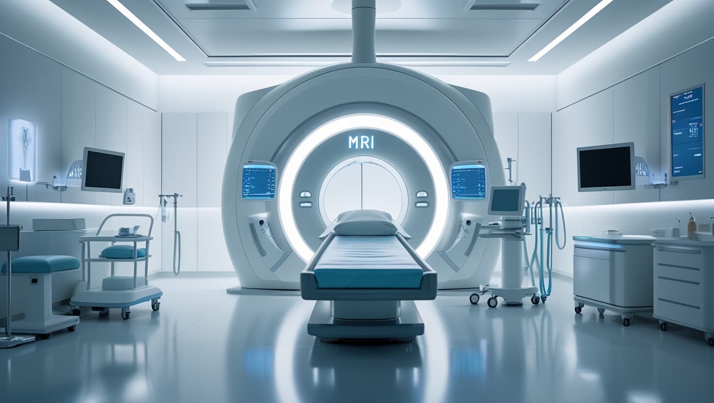 Modern MRI room with scanner
